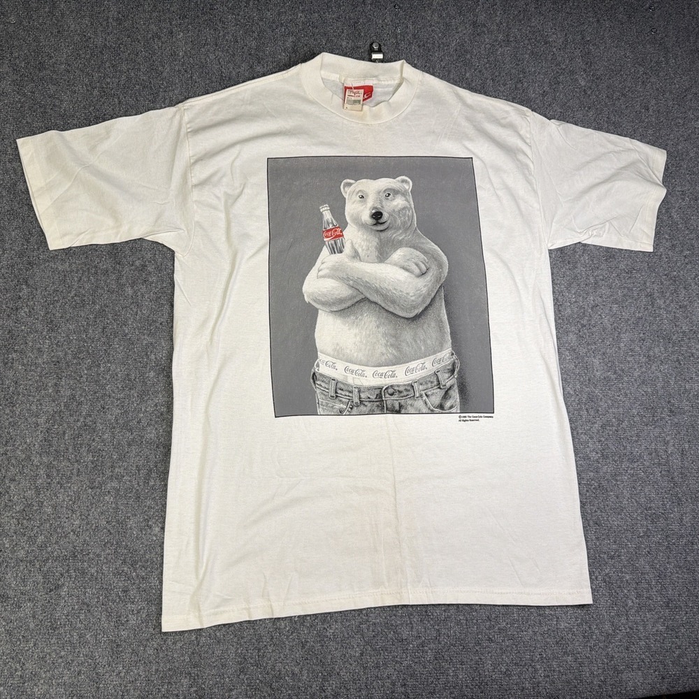 Vintage 1995 Coca Cola Coke Polar Bear T-Shirt New With Tag Size XL 90's Rare